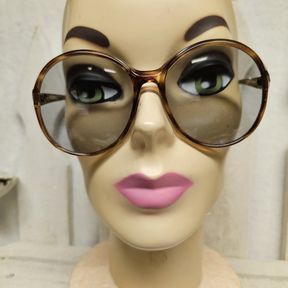 Vintage Oversized Round 70's Corning  Faux Tortoise Shell Eyeglasses 2023M Korea - Picture 2 of 10